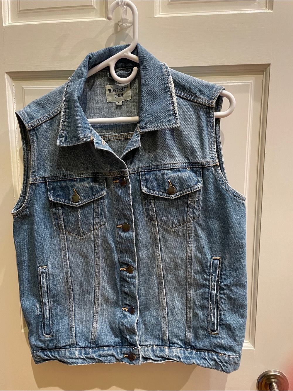 Velvet Heart Sleeveless Jean Jacket/Vest Size XS